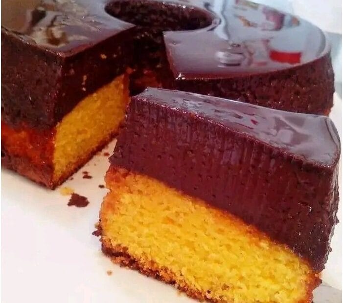 Bolo de Cenoura com Pudim de Chocolate