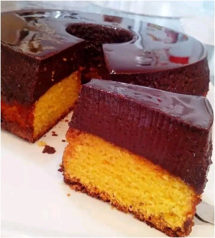 Bolo de Cenoura com Pudim de Chocolate